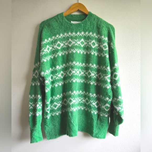 Aerie, Oversized Fuzzy Crewneck Sweater, Size Small - Picture 5 of 9